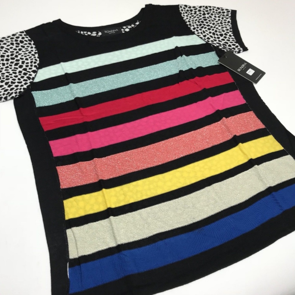 Rondina Top NEW $195 Women  Multicolor/Blk/White
